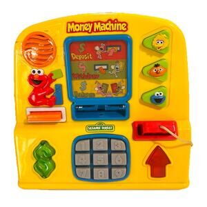 Vintage Sesame Street Money Machine Deposit Withdrawal Play Money RARE 1999